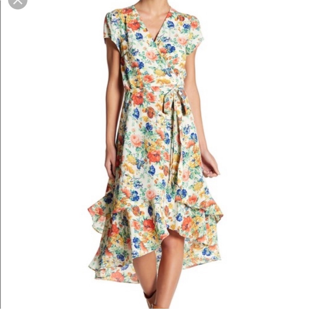WAYF Oleander Floral wrap dress